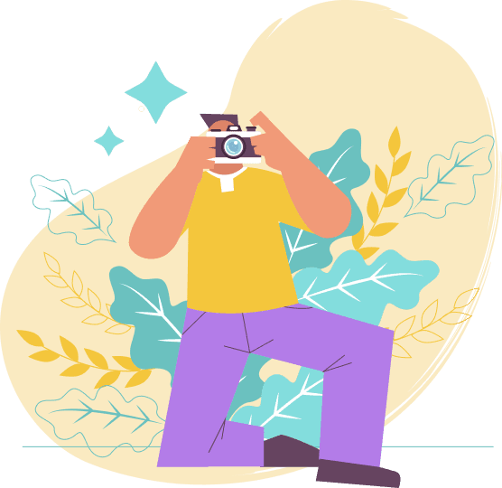 Photographer with camera illustration