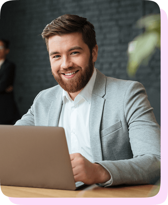 Businessman with laptop