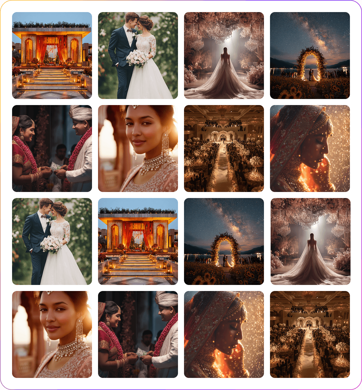 4x4 Wedding Gallery Grid